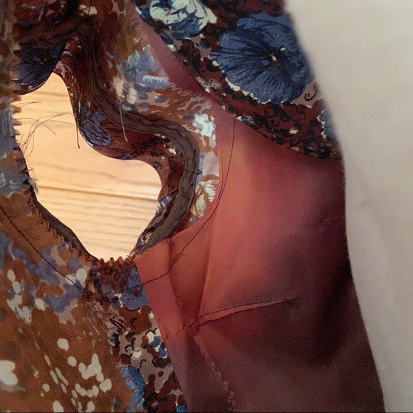 Vintage 60s brown and blue bow front wiggle dress - Picture 12 of 12